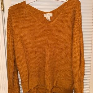 Gibson Latimer Women's V-Neck Sweater in Warm Mustard